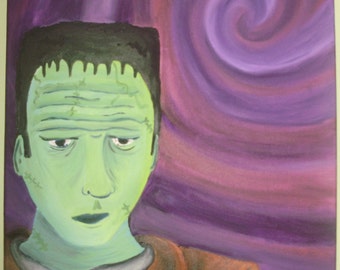 Pintura al óleo original de Frankenstein