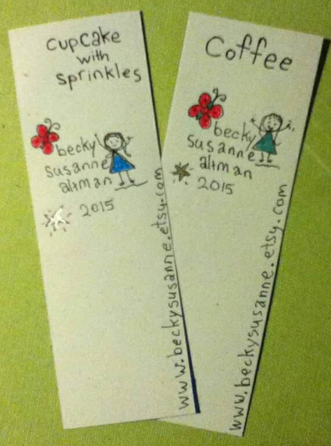 Set of Two Hand Illustrated Bookmarks - Etsy