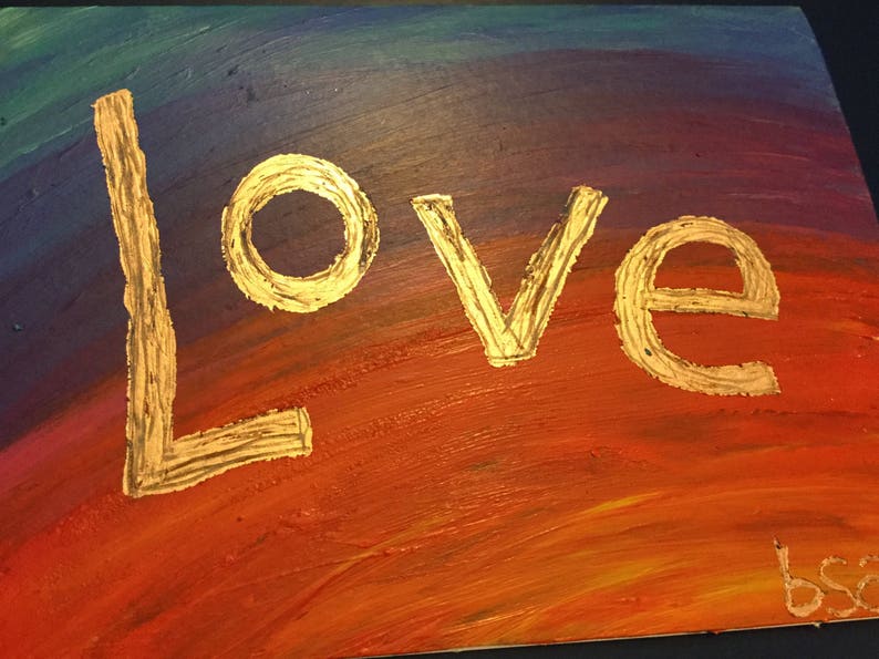 Set of Two hand painted notecards on bronze