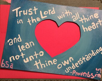 Proverbs 3:5 hand painted notecard