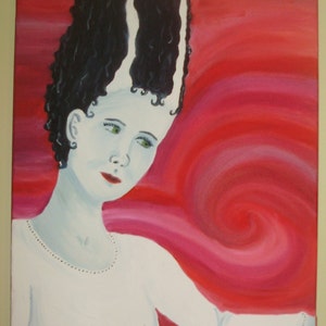 bride of frankenstein original oil painting