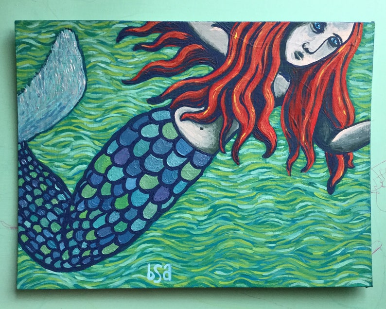 Roxanne the Mermaid Original Painting image 1