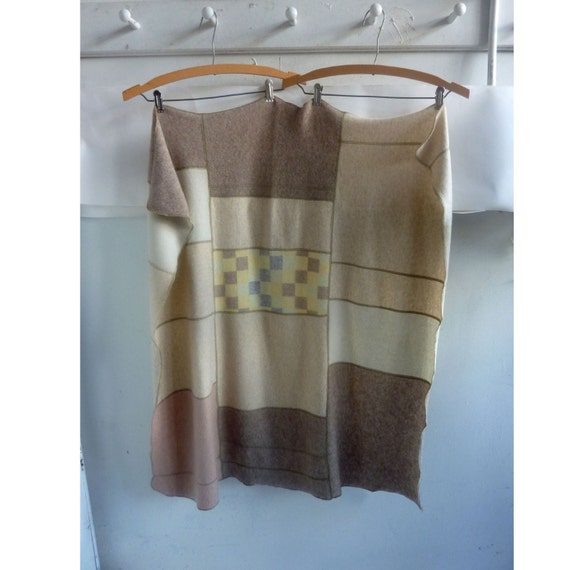 Items similar to Handmade Recycled Cashmere Baby Blanket Throw beige