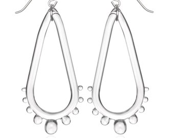 Glass Teardrop Wheel Earrings