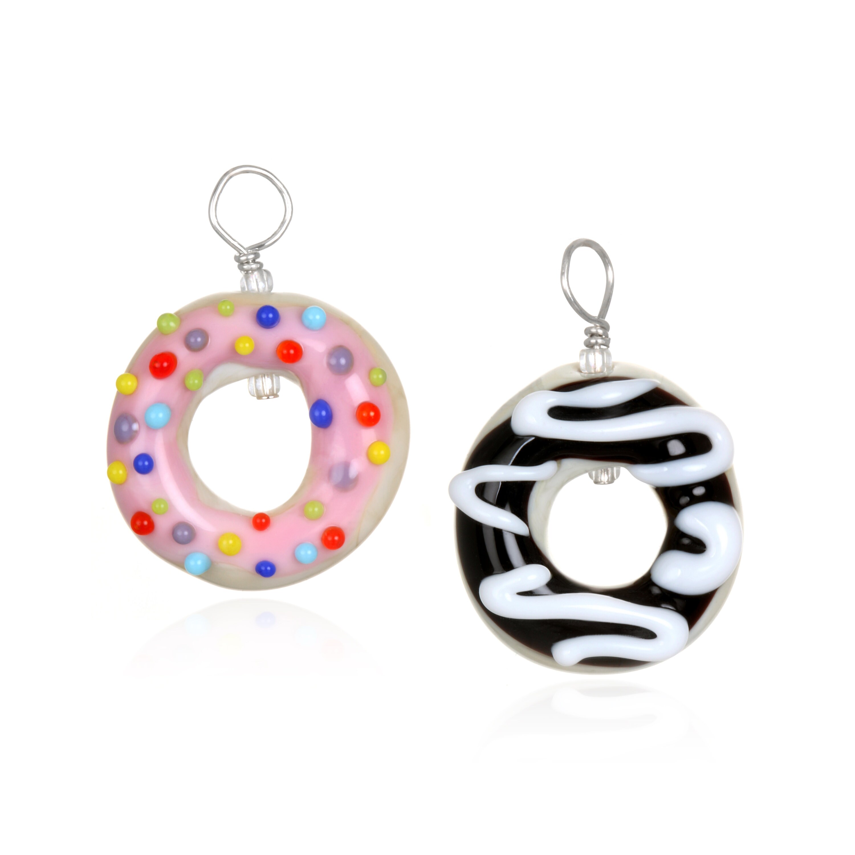 Glass Donut Pendant On Leather 1