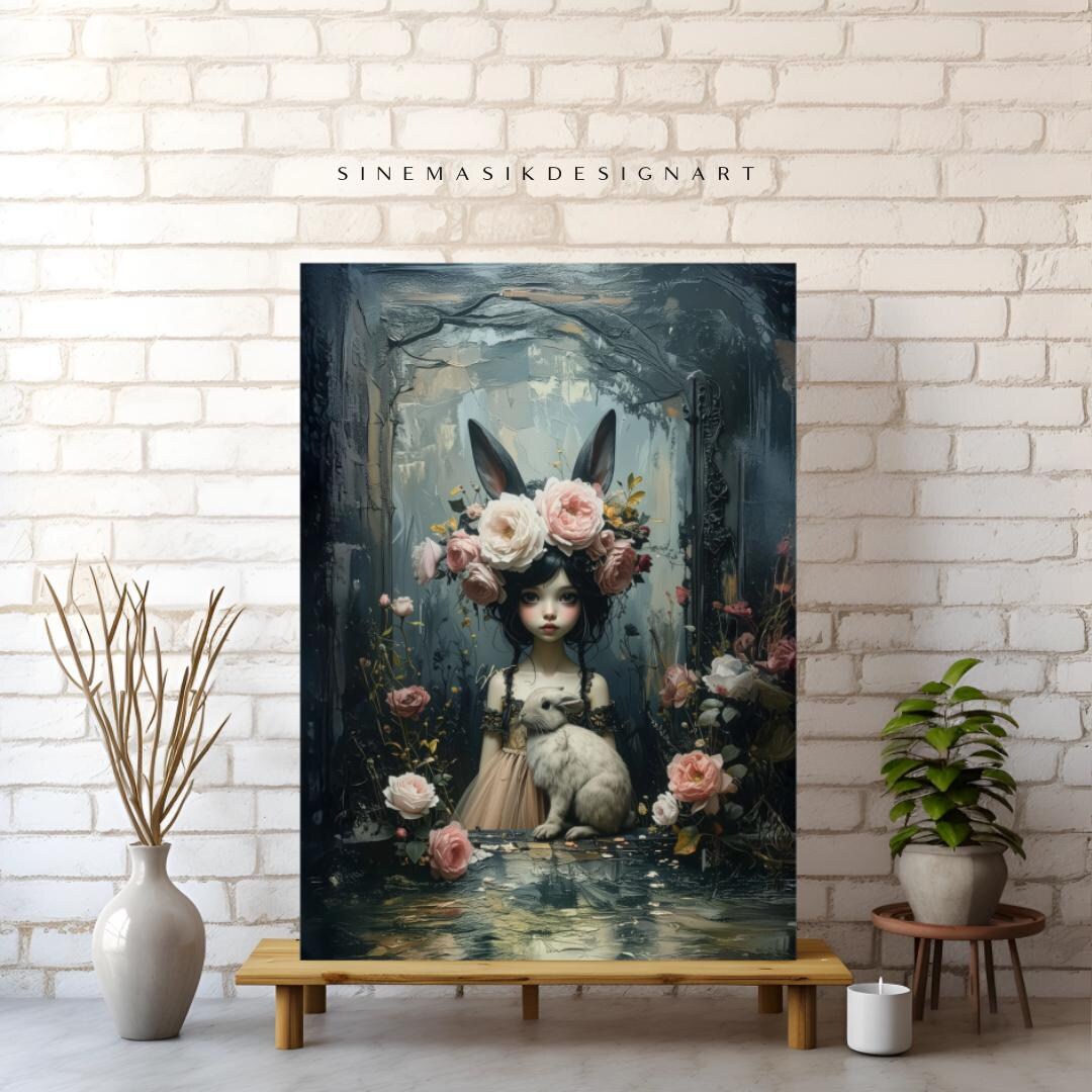 Enchanted Rabbit Princess Wall Art – Dark Fairy Tale Print - Etsy