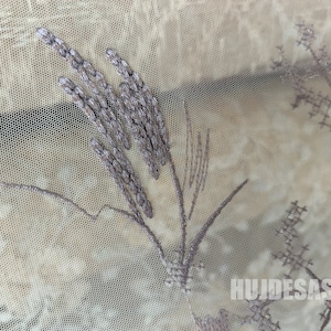 Wheat Embroidery Tulle Lace Fabric: Wedding Dress Material