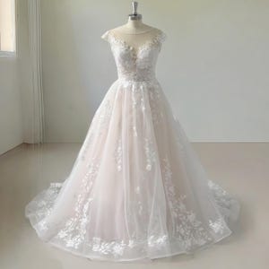 High Neck Lace Wedding Dress: Romantic A-Line Bridal Gown