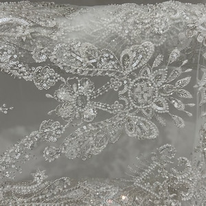 Luxury Beaded Sequin Embroidery Fabric: Wedding & Bridesmaid Dress Material
