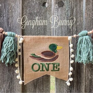 One Lucky Duck Banner,  One lucky duck theme, Mallard Duck Banner,