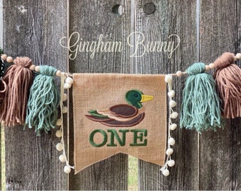 One Lucky Duck Banner,  One lucky duck theme, Mallard Duck Banner,