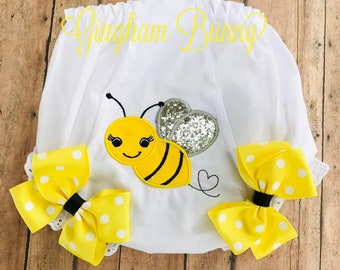 Bee Diaper Cover, Honey Bee Bloomers, Bee Cake Smash, Queen Bee Bloomers, Bee Diaper Cover, 1st Birthday Bloomers, 1st Birthday Bee Diaper