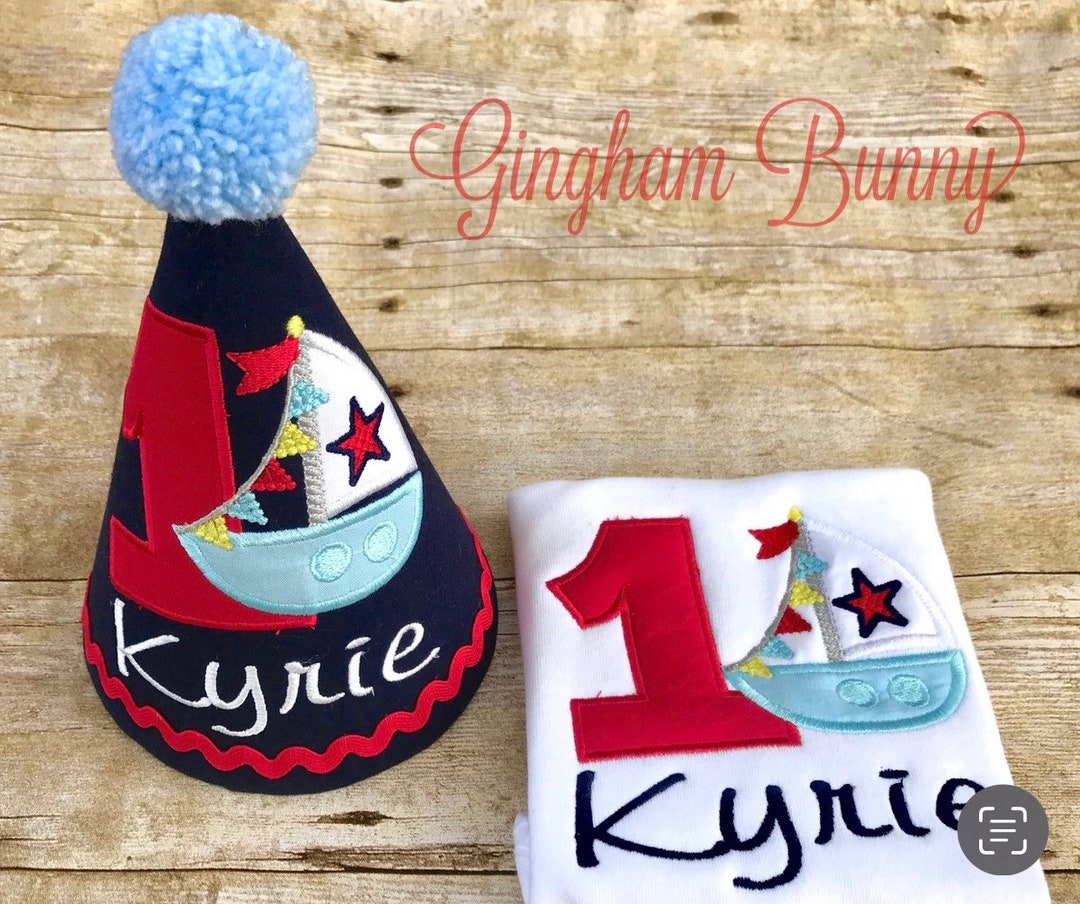 Sailboat Birthday Hat 2 Pc. Nautical Birthday Nautical Cake Etsy