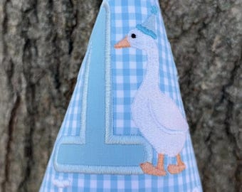 Personalized, One Silly Goose Birthday Hat, Goose Birthday Hat, One Silly Goose theme, Goose theme. Southern Baby Birthday.  Embroidered.