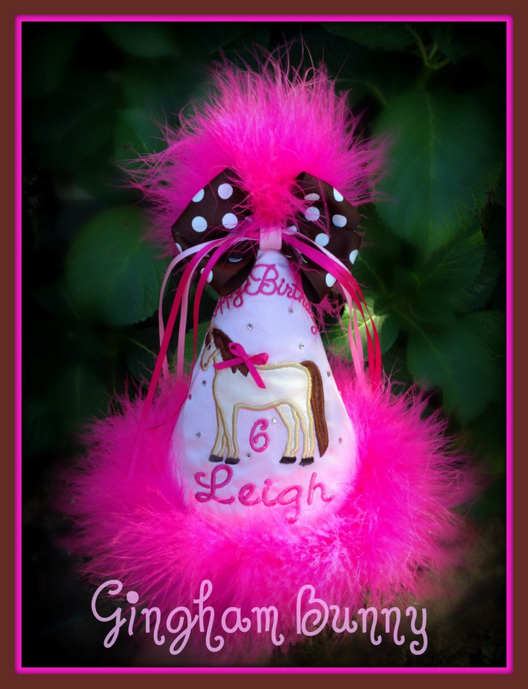 Pony Birthday Hat, Horse Birthday Hat, Chocolate Pony Birthday Hat, Sz