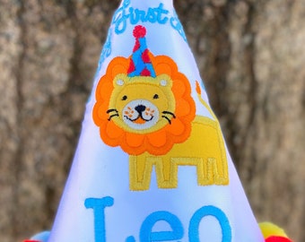 Wild One Birthday Hat, Party Animal Birthday,  Birthday Hat, First Birthday Hat, Circus Birthday Hat, Lion Circus Hat, 1st Birthday Hat,