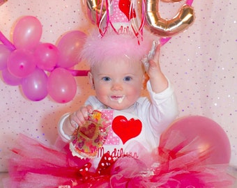 Valentine 1st Birthday, Baby Valentine Birthday, Valentine Birthday Outfit,  Valentine Cake Smash Set,