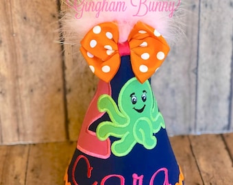 Under the Sea Birthday Hat,  Under the Sea Cake Smash, Octopus Birthday Hat, Octopus Cake Smash, Under the Sea First Birthday Hat,