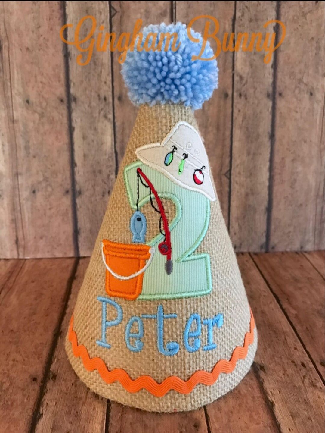 Fishing Birthday Hat, Fishing 2nd Birthday, Baby Boy Fishing Hat