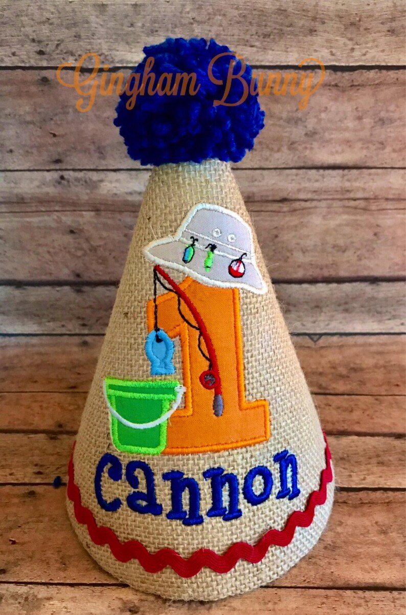 Fishing Birthday Hat Fishing 1st Birthday Baby Boy Fishing Etsy