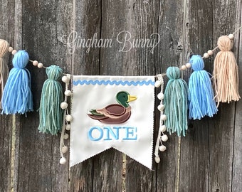 One Lucky Duck Banner,  One lucky duck theme, Mallard Duck Banner,