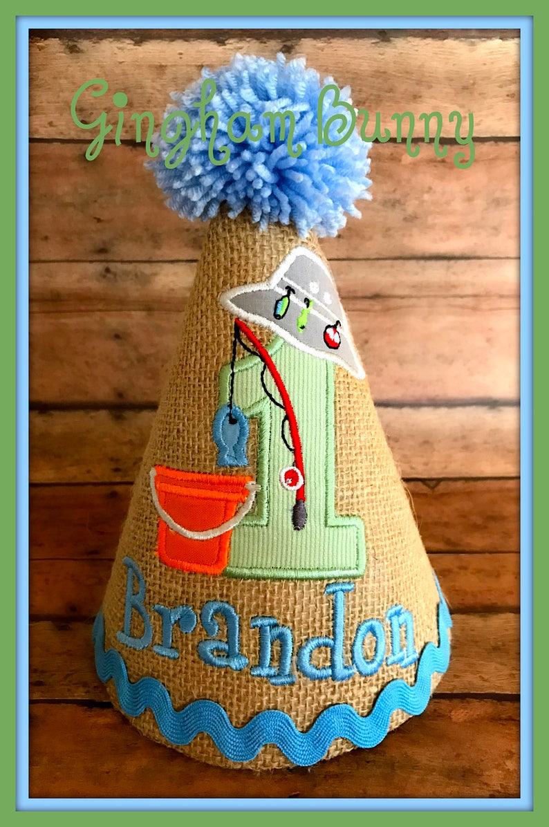 Fishing Birthday Hat Fishing 1st Birthday Baby Boy Fishing Etsy