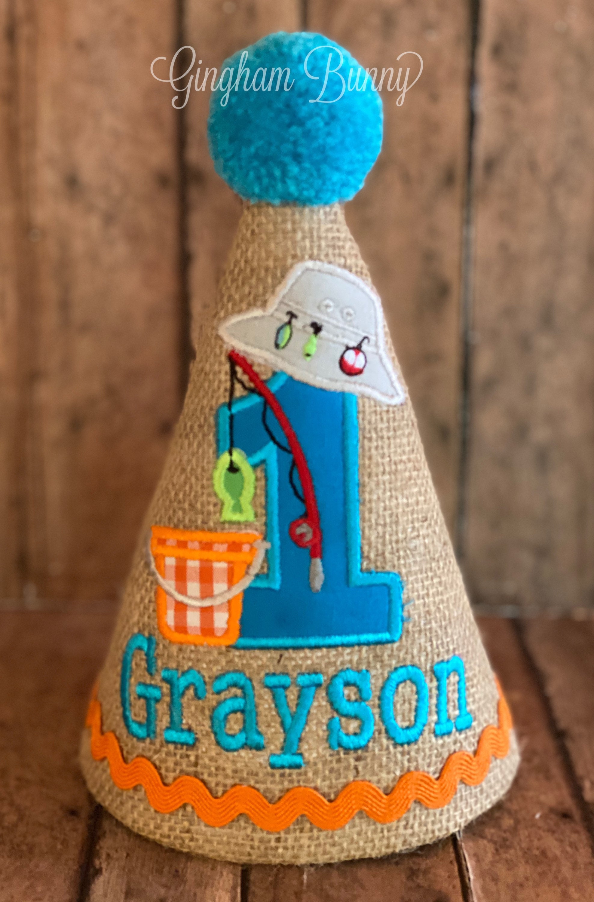 Fishing Birthday Hat Fishing 1st Birthday Baby Boy Fishing Etsy