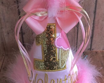 Ice Cream Birthday Hat,  First Birthday Hat, 2nd Birthday Hat, You choose colors,  by GINGHAM BUNNY