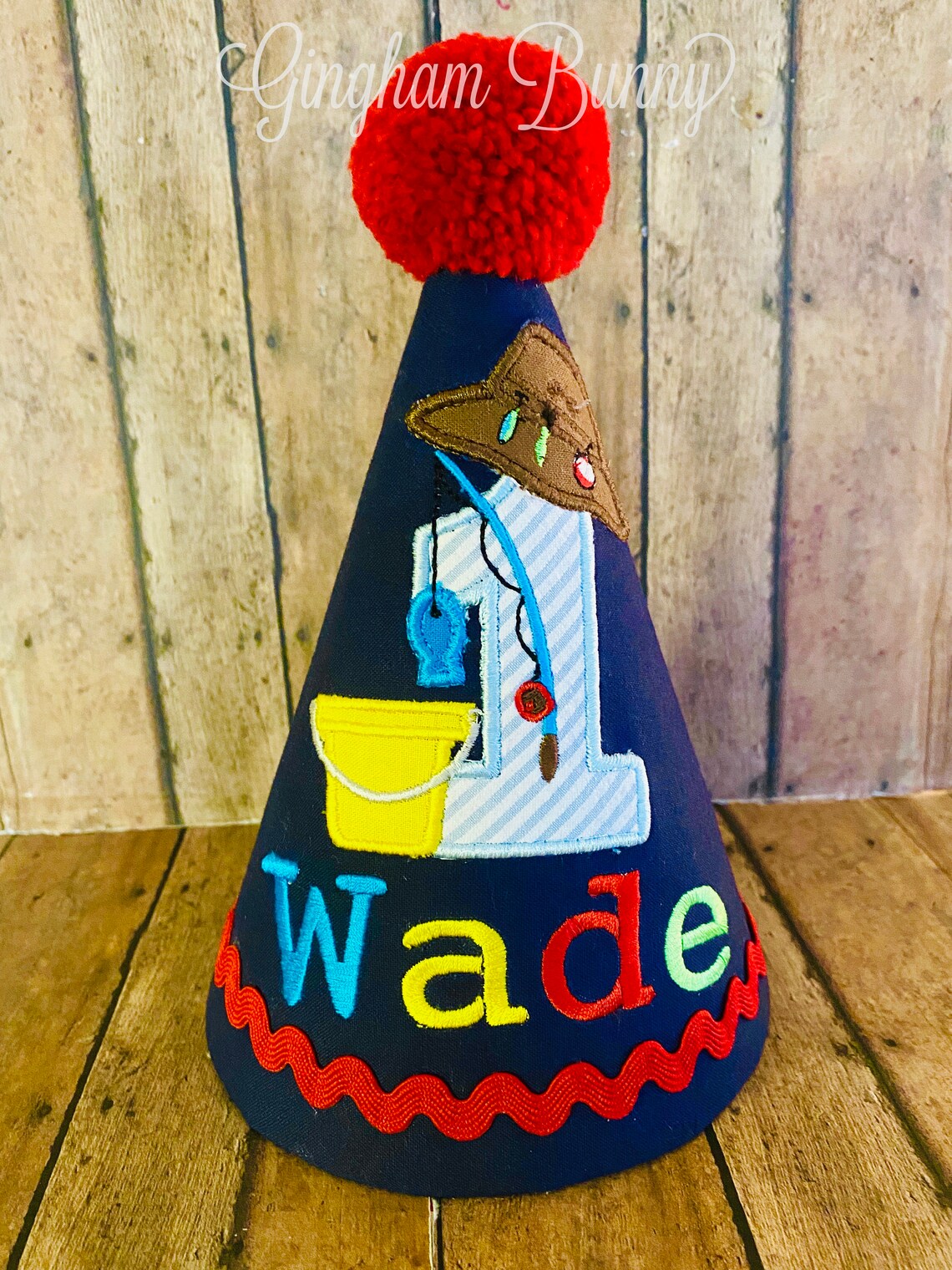 Fishing Birthday Hat Fishing 1st Birthday Baby Boy Fishing Etsy