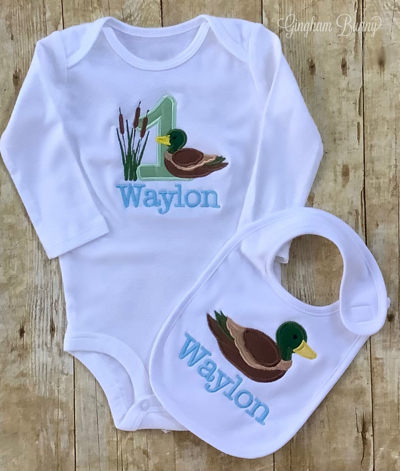 One Lucky Duck, Shirt or Bodysuit. Mallard Birthday Shirt. lucky duck theme, mallard duck theme. image 4