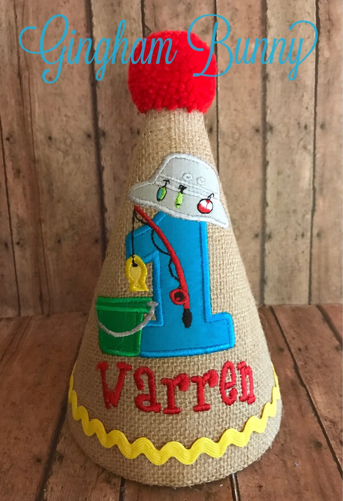 Fishing Birthday Hat Fishing 1st Birthday Baby Boy Fishing Etsy