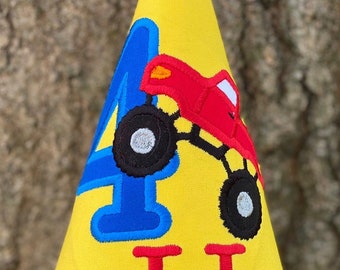 Monster Truck Birthday Hat,   Monster Truck Birthday Hat, 2nd Birthday Hat, 3rd Birthday Hat, Monster Truck Cake Smash, 1st Birthday