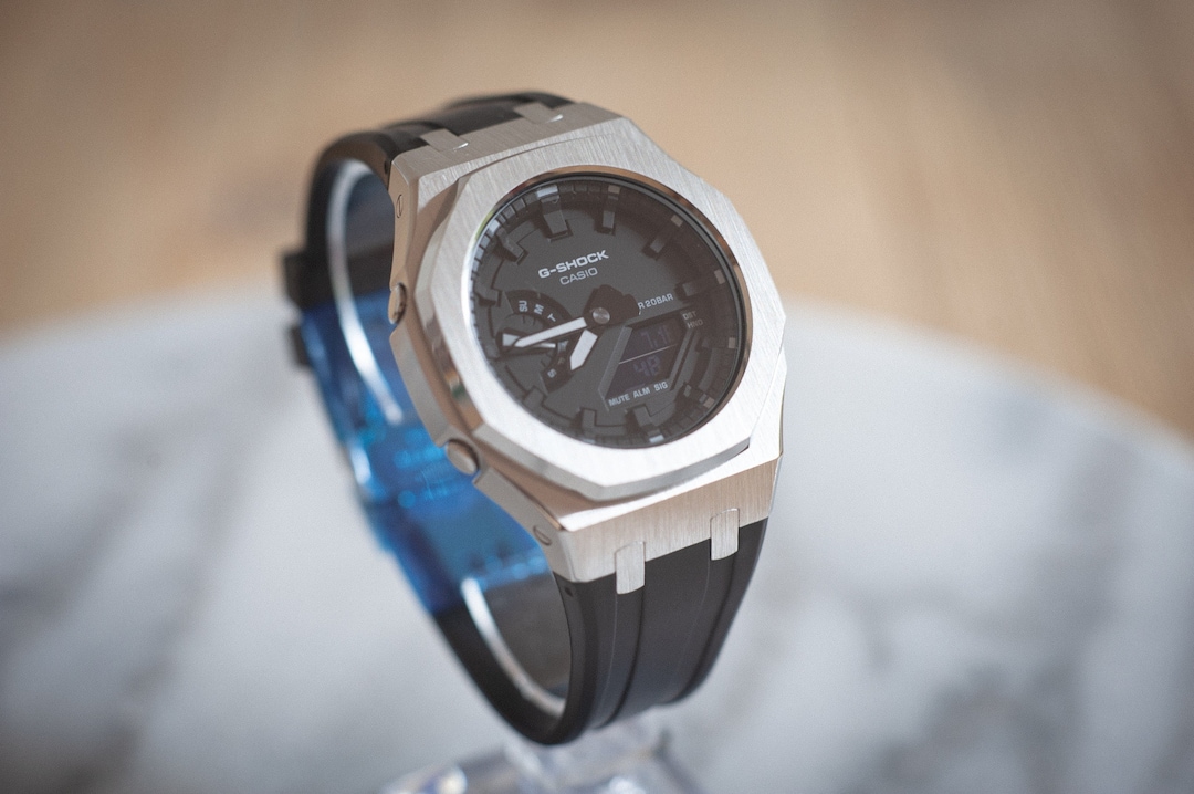 Casio G-shock GA-2100 Metal Case Custom Built With Black Resin