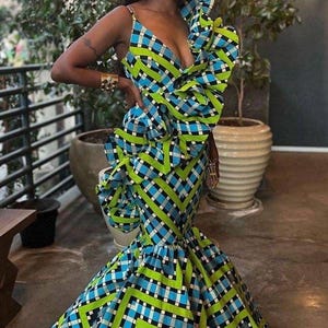 Riya African Print Mermaid Dress