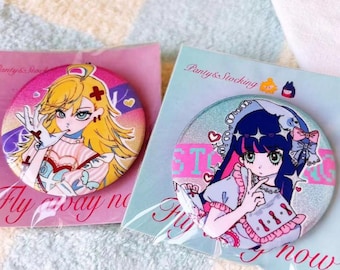 Panty & Stocking with Garterbelt /Double Glitter Badges