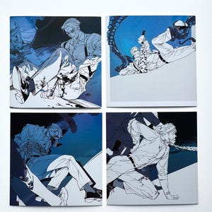 Cartão postal refletivo Nanami Kento AZUL