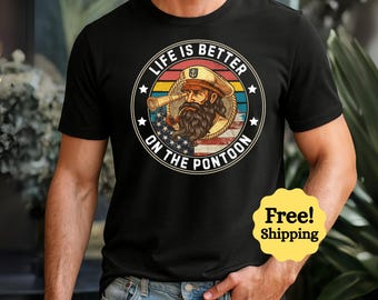 Funny Pontoon Captain T-Shirt, Vintage Boating Gift