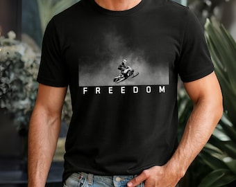 Vintage Snowmobile Shirt, Freedom Rider Tee, Winter Sports Apparel