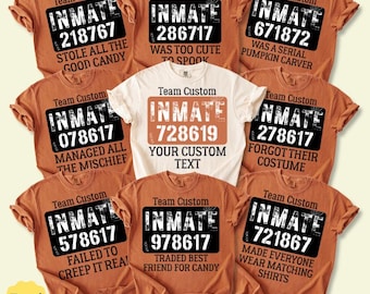 Comfort Colors Inmate Matching Halloween Sports Team T-shirt Halloween Custom Name Sport Group shirt