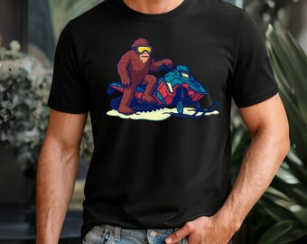 Camiseta vintage de motonieve Bigfoot, ropa deportiva de invierno retro