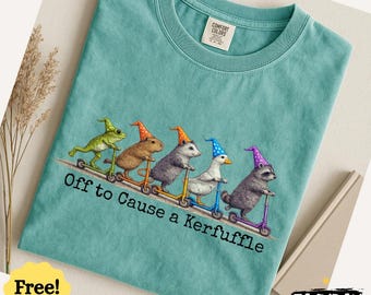 Off To Cause A Kerfuffle Frog Comfort Colors Shirt Funny Gift
