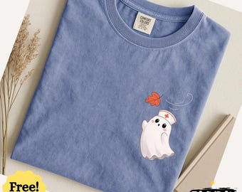 Comfort Colors® Vintage Halloween Fall Nurse T-Shirt, Thanksgiving Nurse Gift