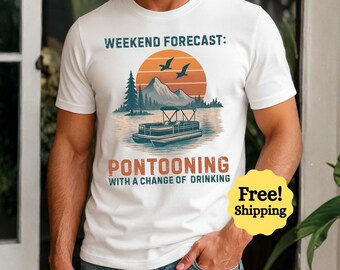 Funny Pontoon Captain T-Shirt, Vintage Boating Gift