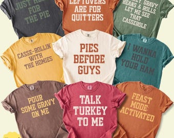 Comfort Colors® Thanksgiving Family Matching T-Shirt, Match thanksgiving Custom Shirt