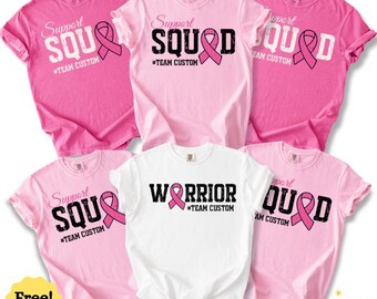 Custom Breast Cancer Awareness Comfort Colors® T-Shirt, Cancer Support Squad Shirt