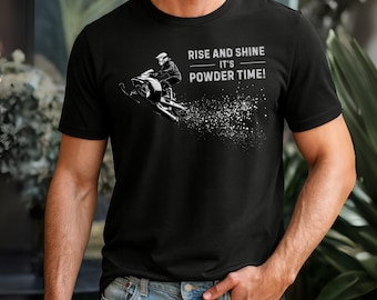 Camisa vintage para motonieve, ropa de invierno "Rise and Shine Powder Time"