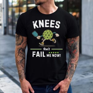 Funny Pickleball Gift for Men Women, Knee Don't Fail me Now Vintage Pickleball Shirt, Retro Pickleball Apparel for Seniors Lovers image 3