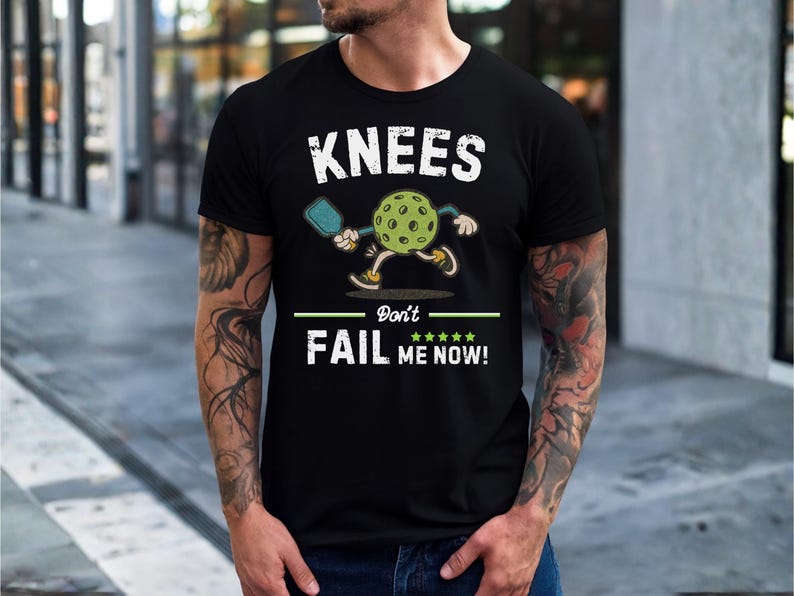 Funny Pickleball Gift for Men Women, Knee Don't Fail me Now Vintage Pickleball Shirt, Retro Pickleball Apparel for Seniors Lovers image 3