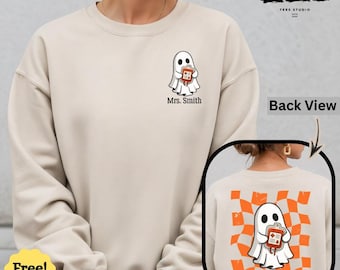 Comfort Colors® Custom Halloween Nurse T-Shirt, Spooky Ghost Nurse Personalized