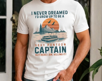 Funny Pontoon Captain T-Shirt - Vintage Boating Gift